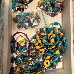 Colorful Beaded Jewelry Set Rice paper